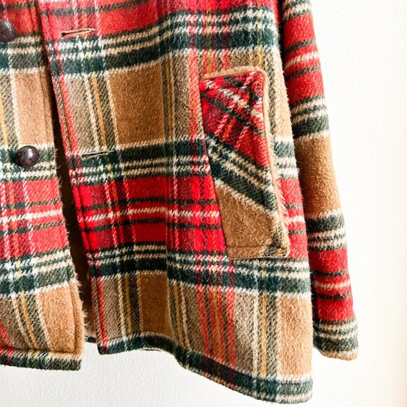 VINTAGE Authentic 1950s Wool Plaid Chore/Lumberjack Jacket SZ 42 - Picture 7 of 8